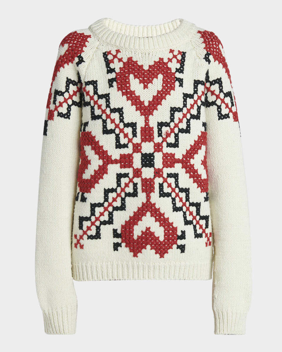 Hand-Embroidered Crewneck Sweater